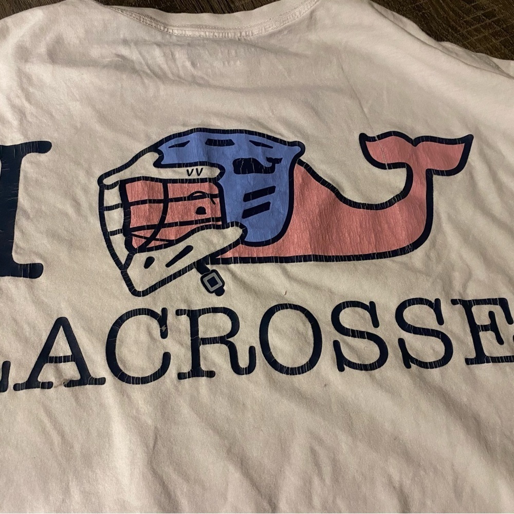 Vineyard Vines Long Sleeve Whale Tshirt lacrosse lax tee shirt mens xs preppy - Picture 5 of 5
